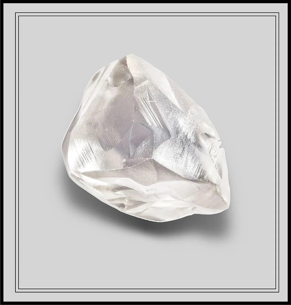 Rough diamond, framed